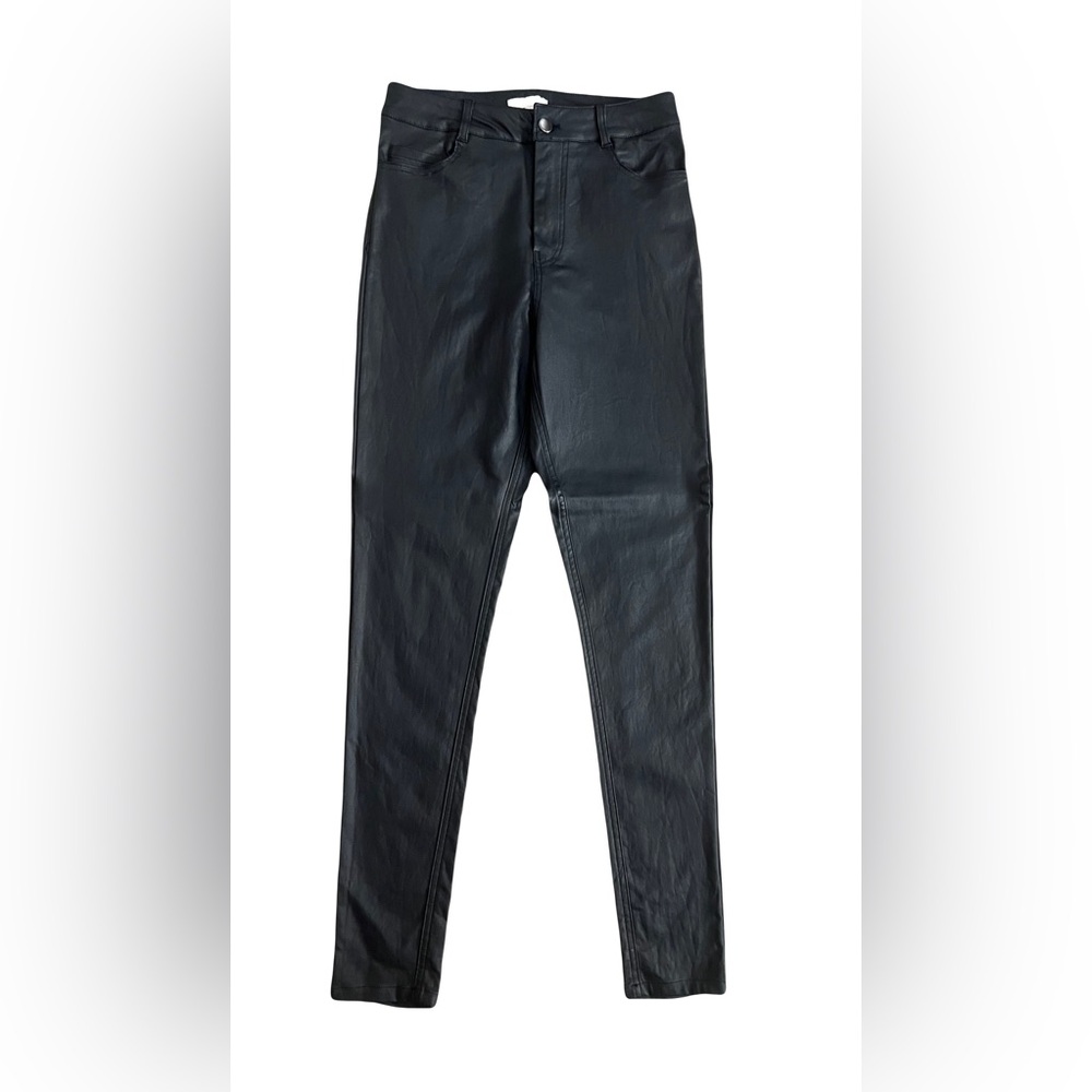 Faux Leather Black Skinny Pants with stretch